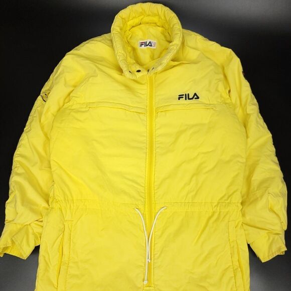 Vintage FILA 80s 90s Bright Yellow Snow Winter Ski Jumpsuit 42 Gorpcore Coverall - Picture 3 of 14